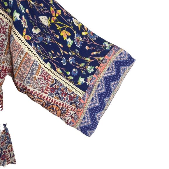 Sundance My Favorite Patchwork Dress XS Floral Paisley Rayon Boho DR-1528 - Picture 7 of 11